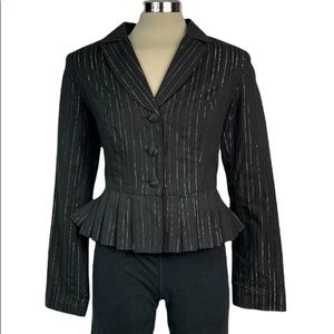 MetroCity black striped Jacket Size M